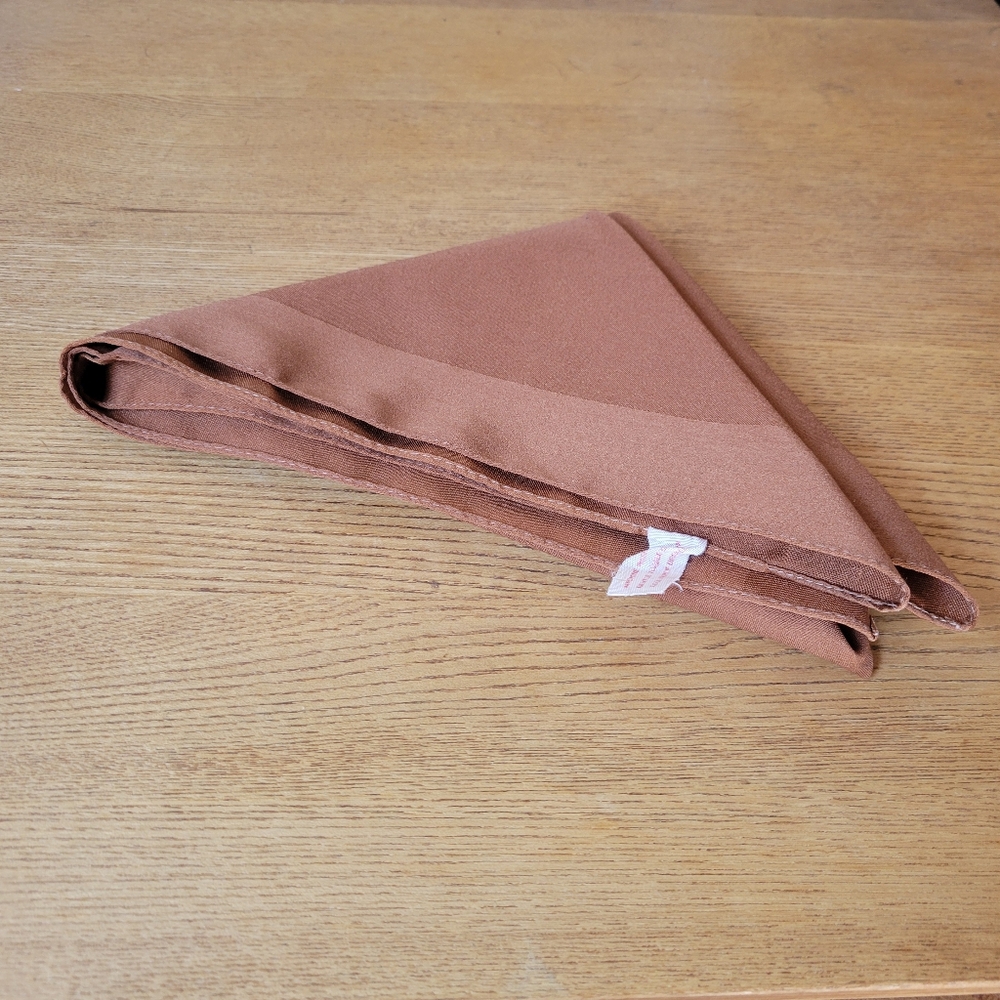 Vintage Italian Polyester Square Scarf in Pecan